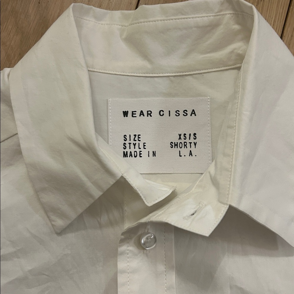CISSA THE SHORTY SHIRT IN OPTIC WHITE XSMALL SMALL - Picture 3 of 4